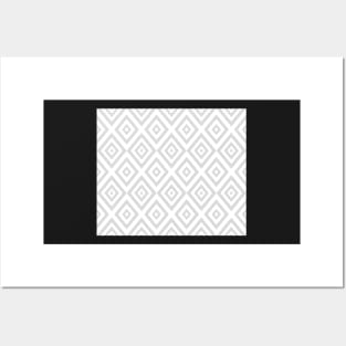 Abstract geometric pattern - gray and white. Posters and Art